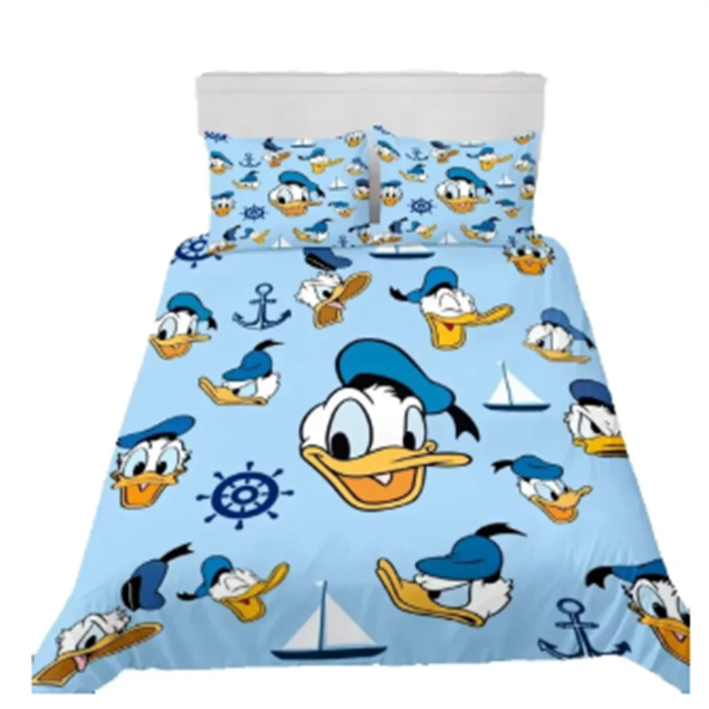 Duvet Cover Pillowcase Bedding Set Funny Donald Duck Adult Boy Girl Bedroom Decoration Children Gift Single Double Large Size
