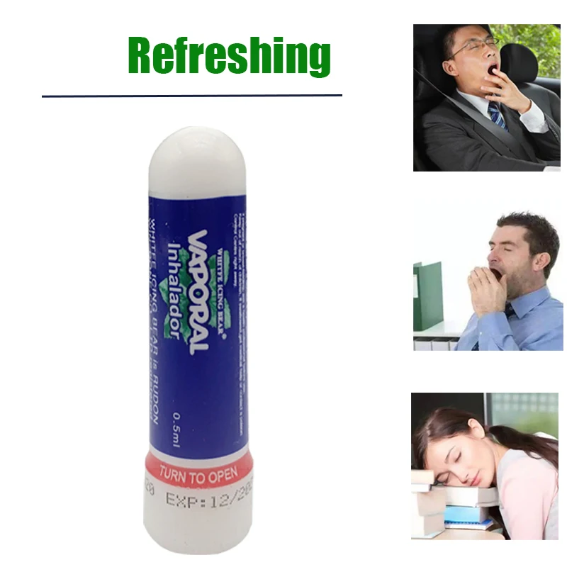 Thailand Nasal Inhaler Treatment Nasal Congestion Runny Asthma Cool Herbal Refresh Ointmen Health Nose Care