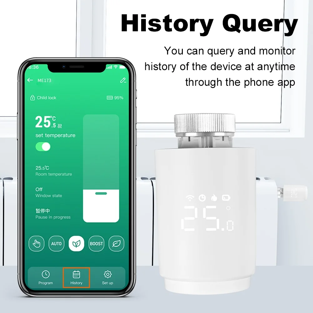 Tuya ZigBee3.0 Aktuator Radiator Katup Termostat yang Dapat Diprogram Pengontrol Suhu Smart Life bekerja dengan Alexa Google Alice