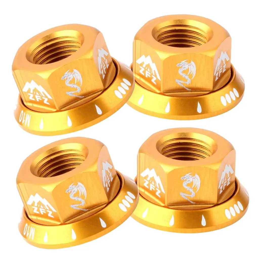 

4 шт. быстроразъемная гайка велосипедные гайки фланцевая гайка ось гусеница колесная гайка M10