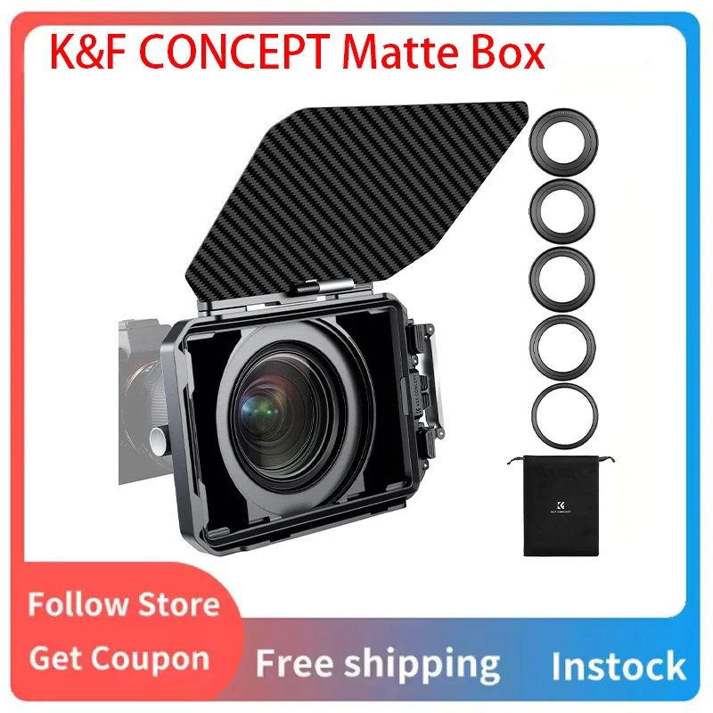

Матовый бокс K&F CONCEPT с верхним флагообразным креплением из карбона, с адаптерными кольцами 67/72/77/82/95 мм для фильтров 4x5.65 ND UV/круговых фильтров
