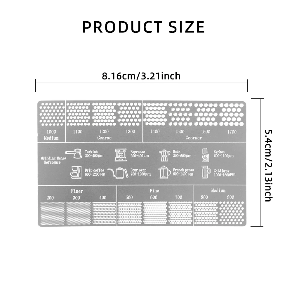 Coffee Reference Card Metal Coffee Measuring Stick Tools Coffee Size Ruler Grinder Accessory