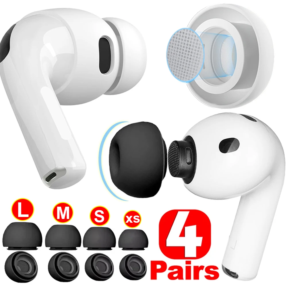 4/1Pairs Silicone Ear Tip Protective Earbuds Cover for Airpods Pro 3 Gen Noise Reduction Hole Ear-pads for Airpods Pro3 XS/S/M/L