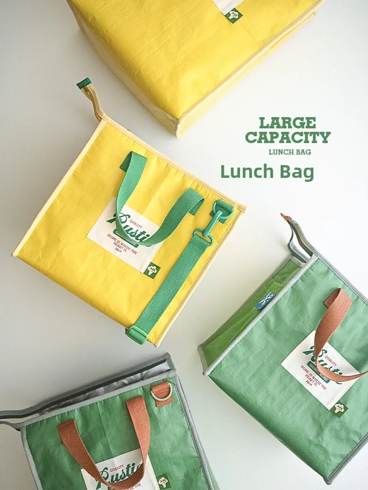 

Большая термосумка для обедов, портативная, для пикника, водонепроницаемая, маслостойкая, с высоким эстетическим дизайном, для офисных работников