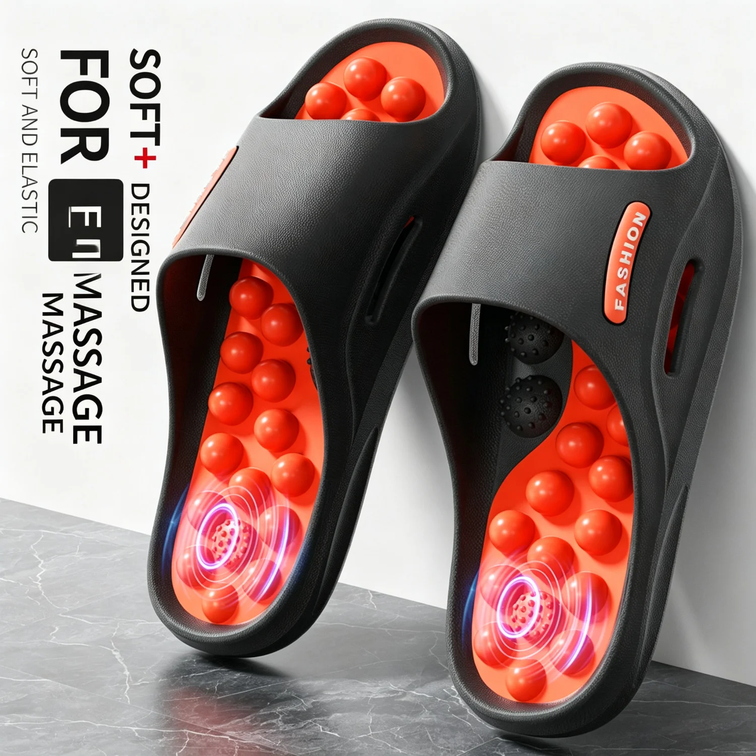 Bathroom Massage Slippers for Men Women Soft Elastic Acupressure Foot Scrubbers Non Slip Shower Slides Quick Drying Home Footwea