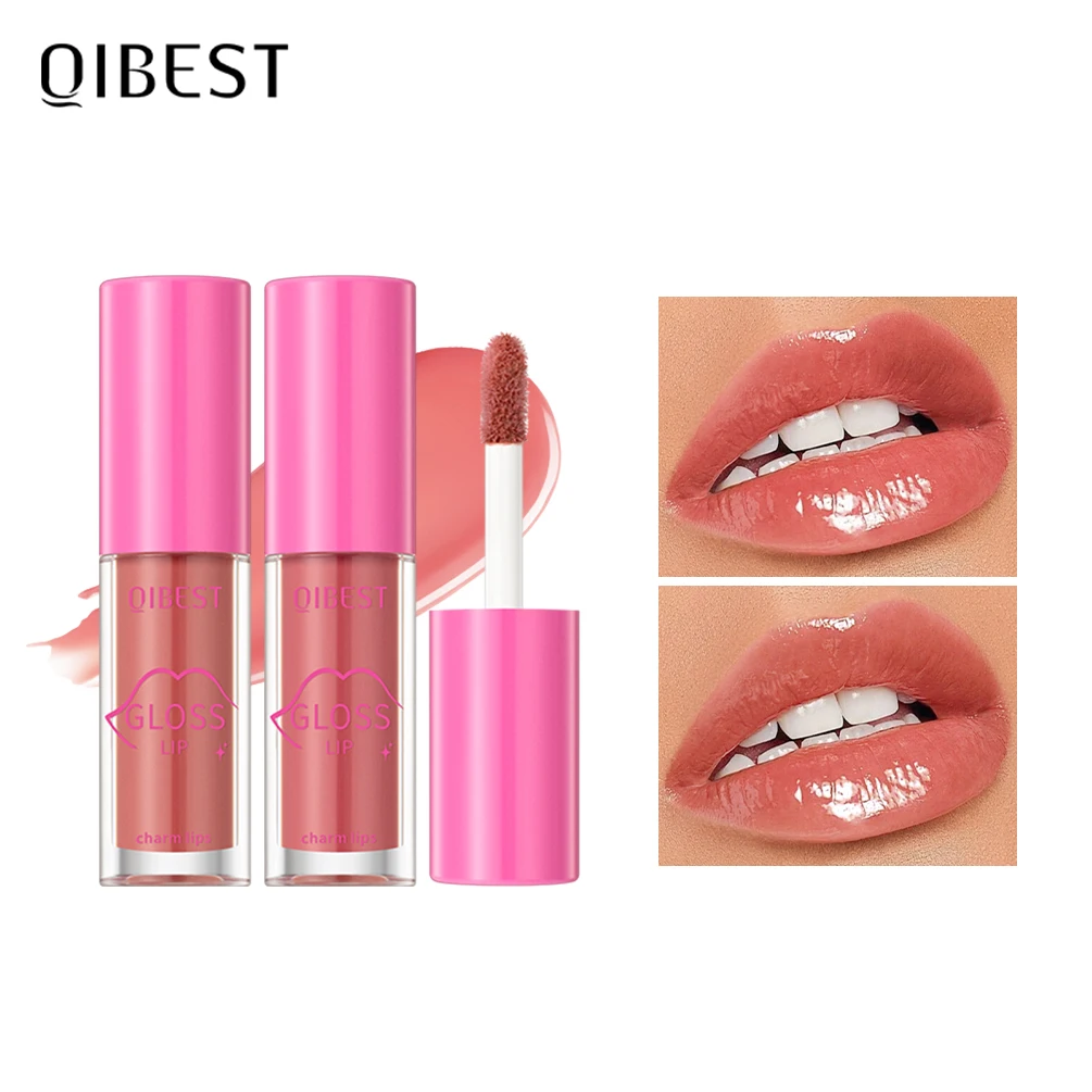 

QIBEST Lip Gloss Hydrating Mirror Glossy Lip Glaze Moisturizing Liquid Lipstick Non-Sticky Lip Tint Glow Plumper Makeup Lipgloss