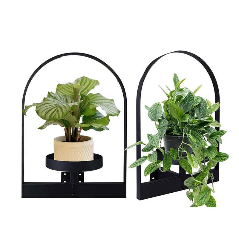 

AB66-2Pcs Wall Plant Holder ,Wall Planter,Window Plant Shelf Picture Frame Metal Plant Holder Ease Of Modern Style