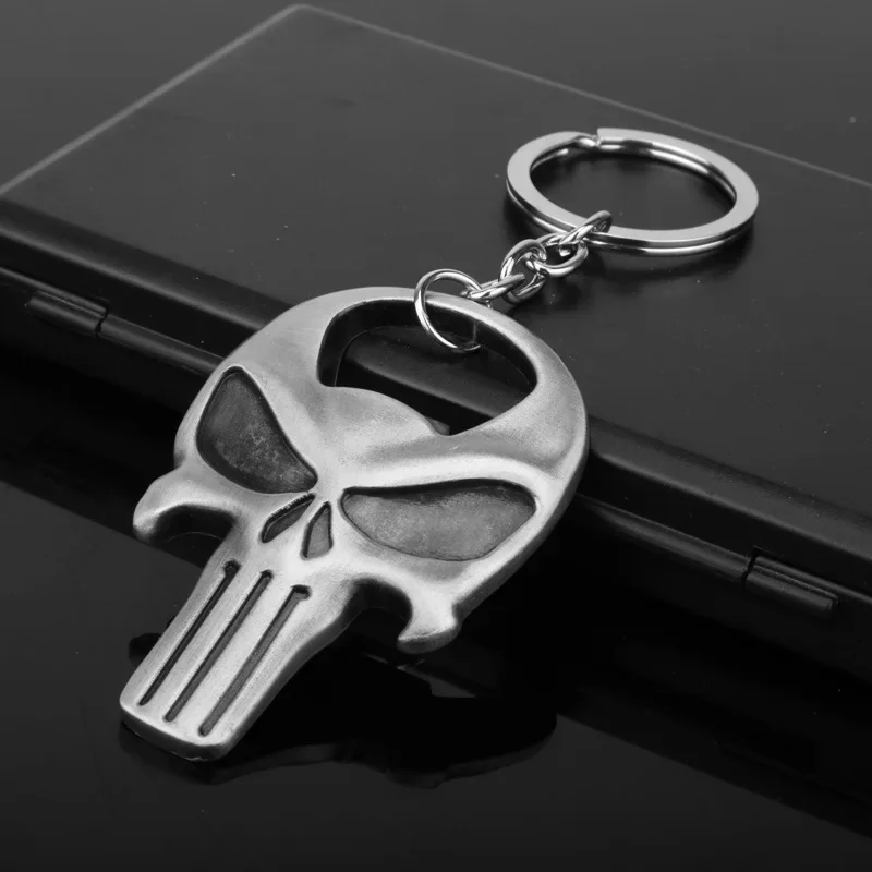 Skull Beer Bottle Opener Keychain Practical Ornaments Pendant Zinc Alloy Openers Gifts Gold Silver Kitchen Tools Accessories