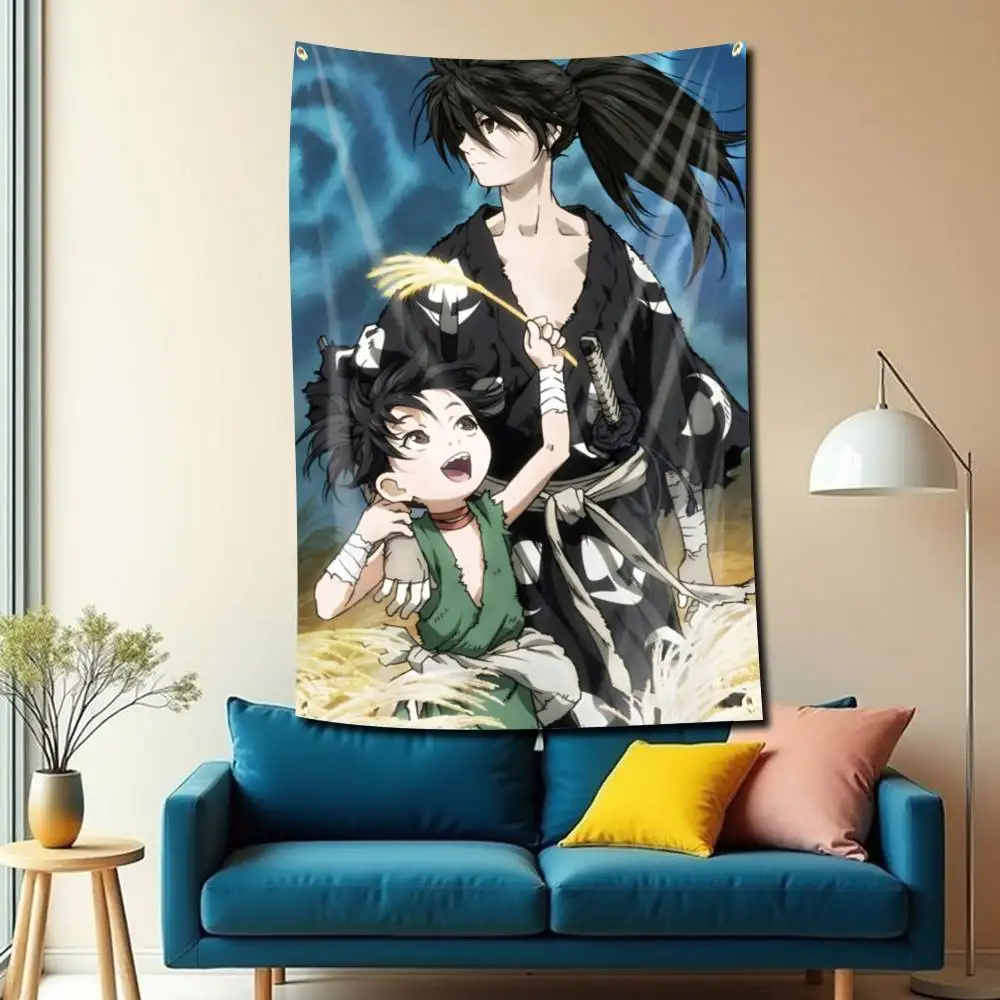 H-Hyakkimaru D-Dororo Anime Flag Tapestry Banner for Bedroom Living Room Outdoor Camping Custom Supported