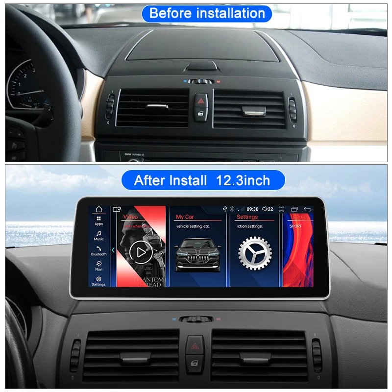 For BMW X3 E83 12.3-inch 2004-2012 Qualcomm Snapdragon 665 Car Radio Multimedia Video Player Stereo Android 13 4G WiFi