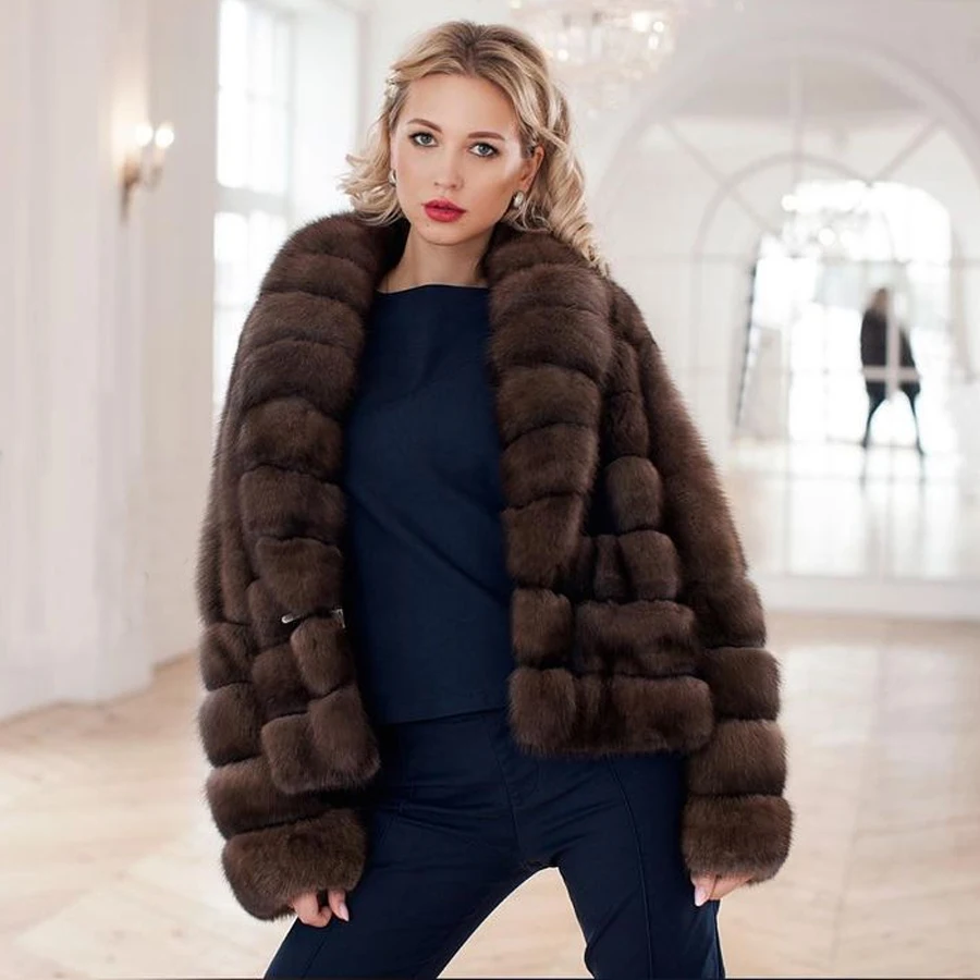 

Winter Real Fox Fur Coat For Women Natural Fox Fur Jackets Short High Quality Fox Coats Women Luxury 2024