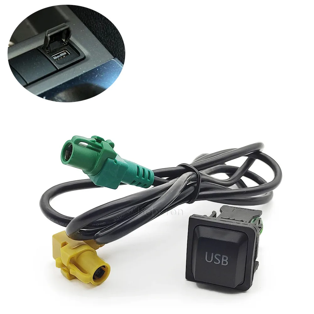 Car Audio Adapter USB Port USB AUX Switch Cable Harness For VW Golf 6 MK6 Passat B6 B7 RCD510 RCD310