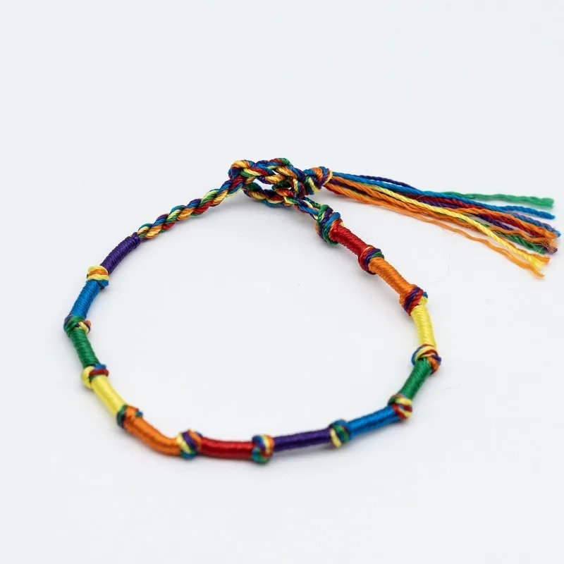 اليدوية مضفر سوار ملون قوس قزح حبل للرجال النساء الحب هو الحب قابل للتعديل معصمه نادي حفلة هدية مجوهراتpulseira #2