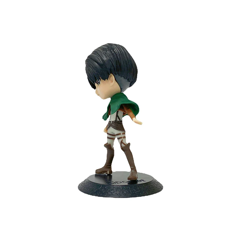 Anime Attack On Titan Figures Levi Ackerman Eren Figure Shingeki No Kyojin Q Posket Big Head Soldier Levi Ornaments Model Toys