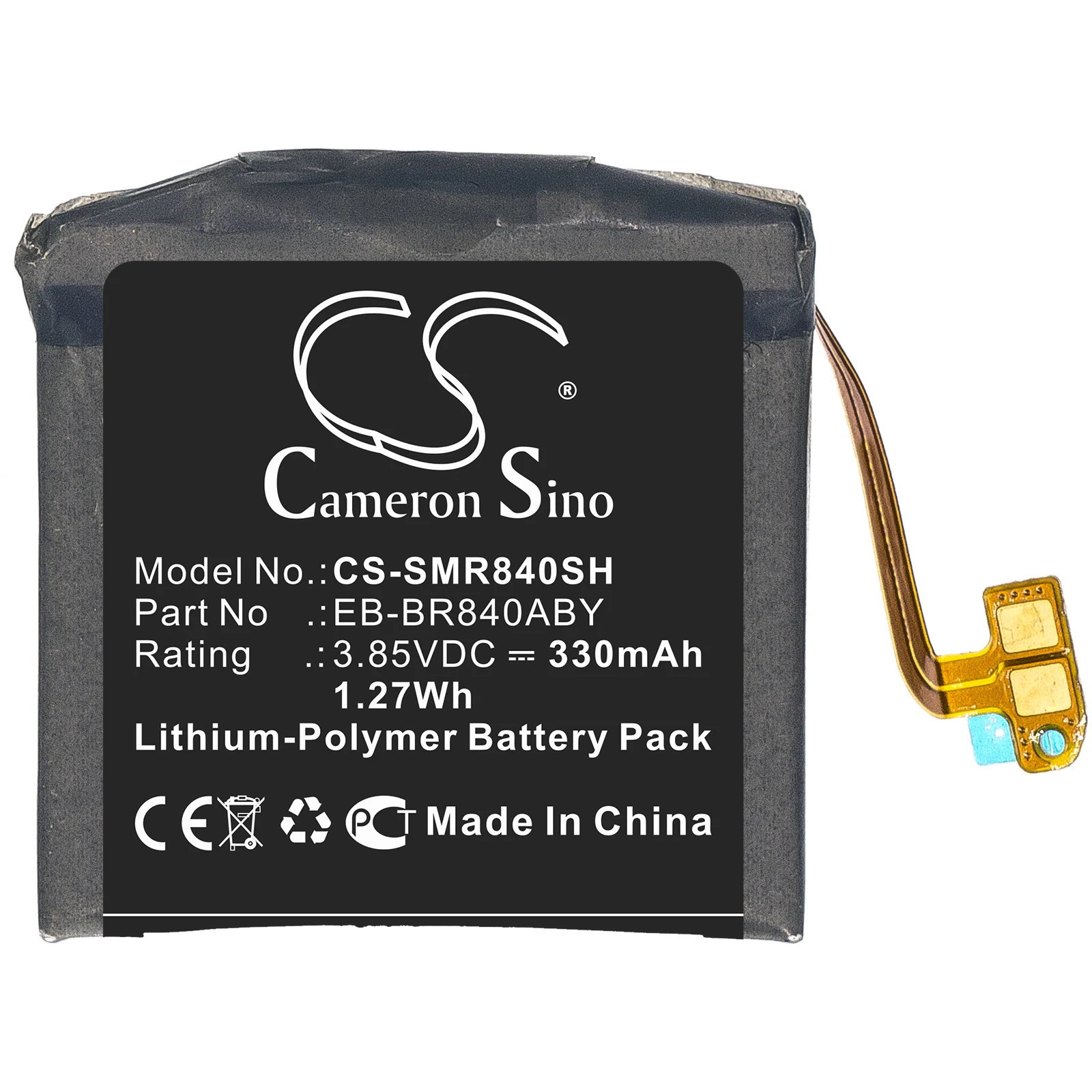 Smartwatch Battery For Samsung EB-BR840ABY  GH43-05011A Galaxy Watch3 45mm  SM-R840  SM-R845 330mAh / 1.27Wh Black  Li-Polymer