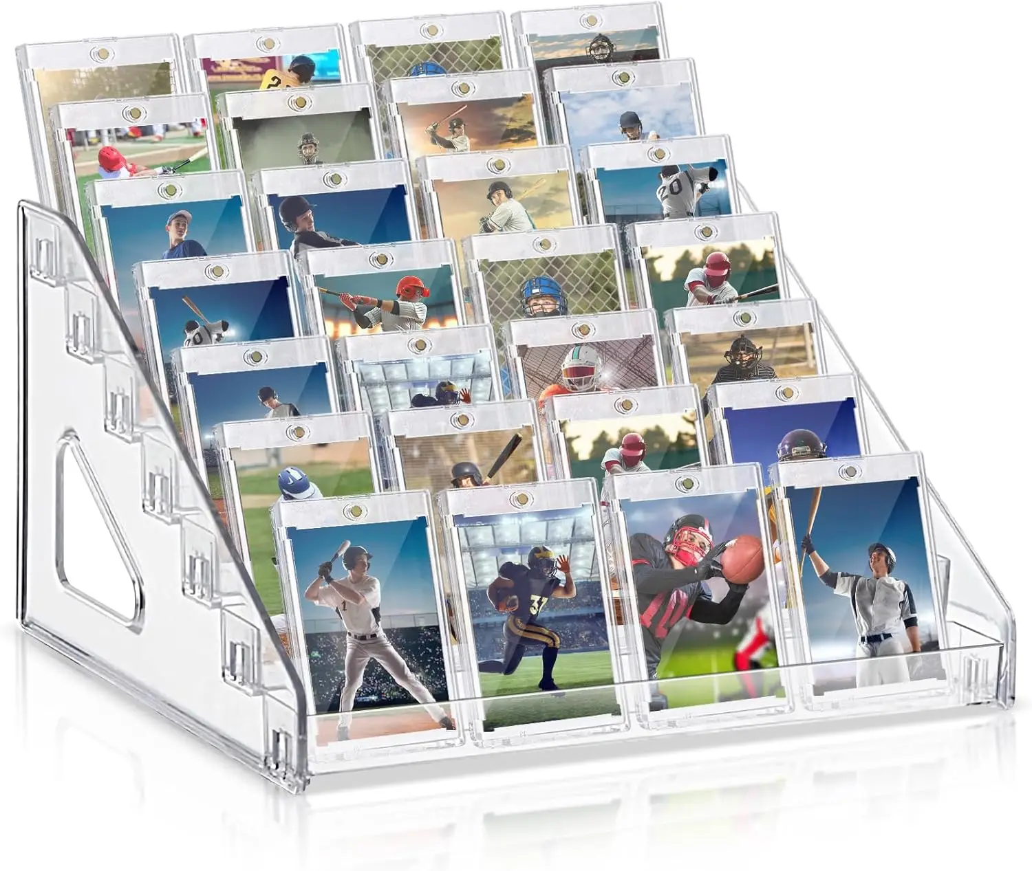 

Challenge Coin Display Stand - 7 Tier Vertical Acrylic Military Coin Holder with Clip-On , Challenge Coins Collector's Showcase