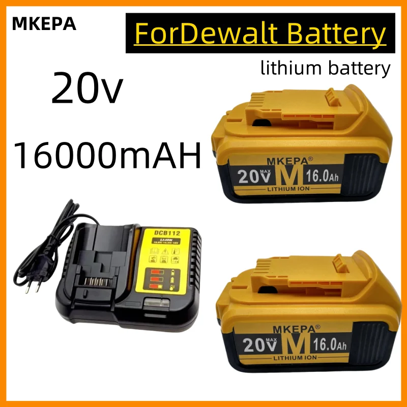 New 100% Original 16000mAh 20V for Dewalt Power Tool Battery DCB206 20V 12.0Ah Battery DCB206 20V Battery DCB205 DCB204-2 DCB200