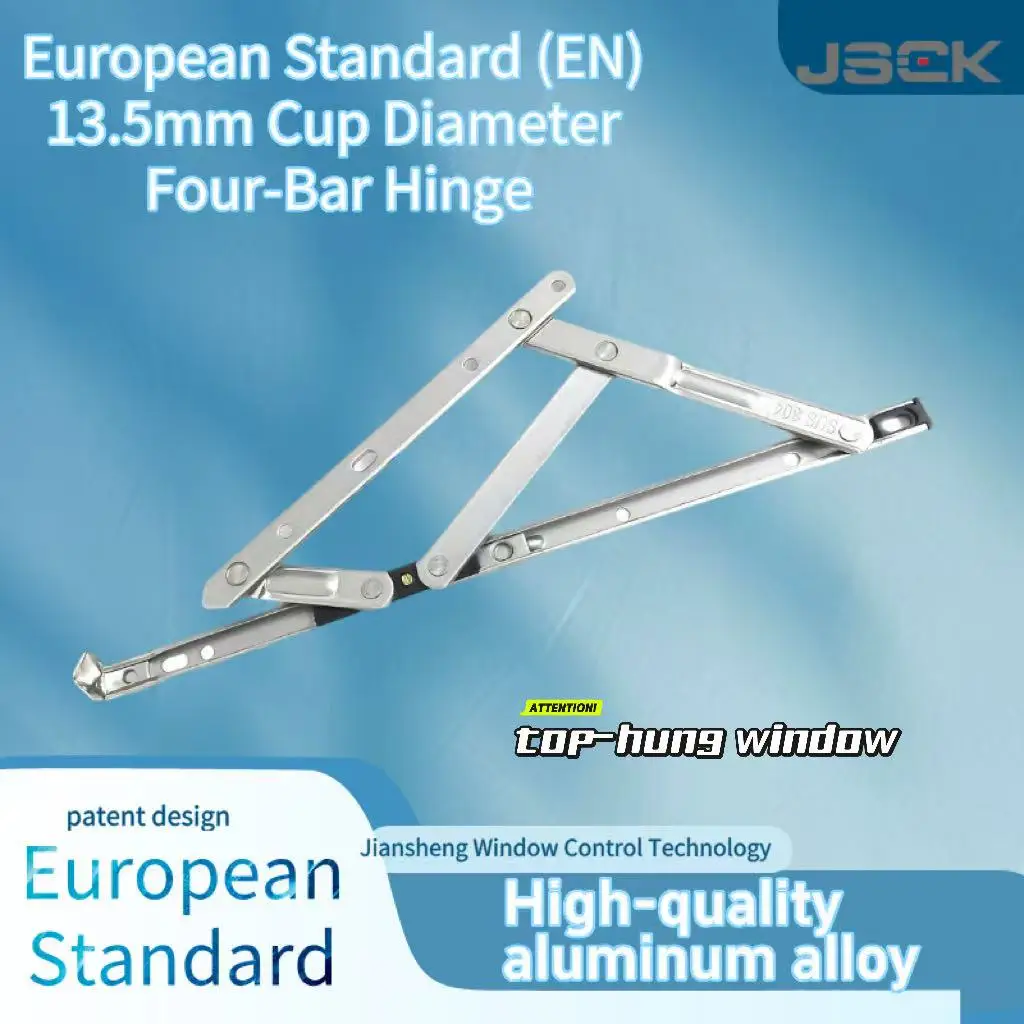 

304 Stainless Steel 4 Bar Friction Stay Hinge for Top Hung Awning Windows, EN Standard 13.5mm Vent Sash, Heavy Duty Window