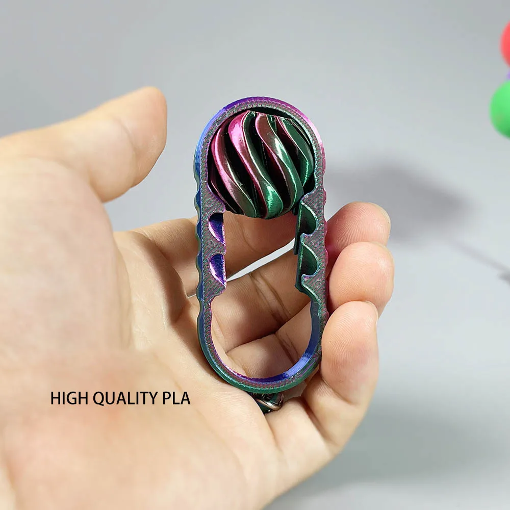 新しい 3D 印刷ストレスリリーフ指先スピニングスパイラル三次元構造飾り EDC 2 色スワールそわそわおもちゃ