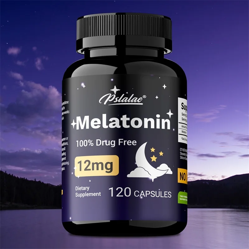 

Melatonin 12mg - Helps with Sleep, Promotes Deep Sleep, Improves Mood, and Supports Circadian Rhythms and Nervous System Health
