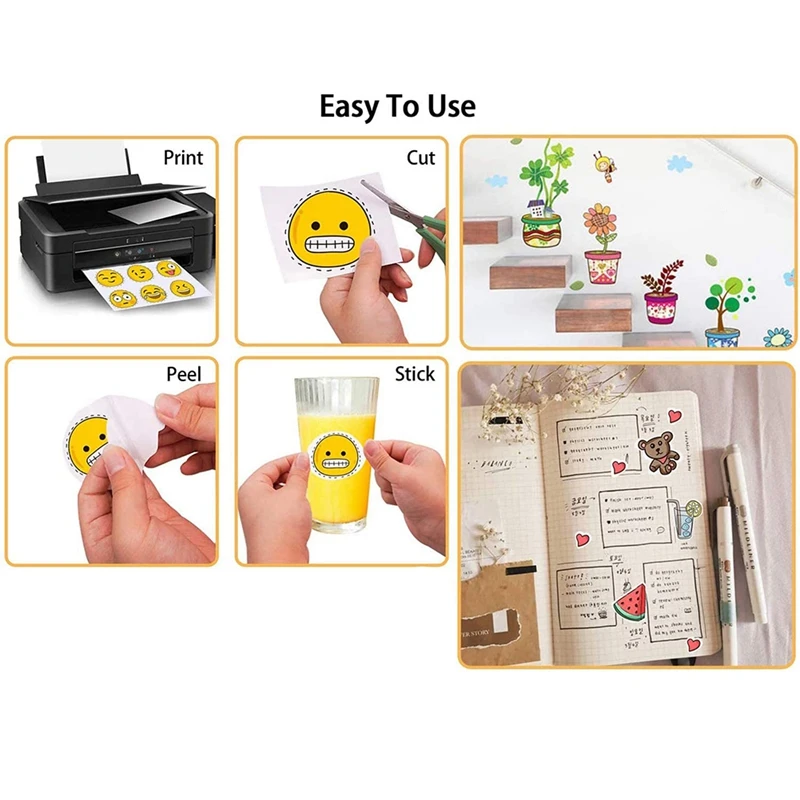 Printable Decal Paper, 50 Pieces Clear Printable Water Slide,For Ink Jet Printer High Definition Pattern Printing