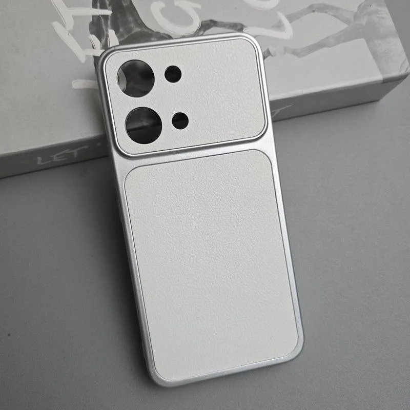 Fashion Simple PU Leather Phone Case for POCO X8 Pro Max X7 F8 Ultra F7 M8 Pro Large Lens Window Shockproof Protector Slim Cover
