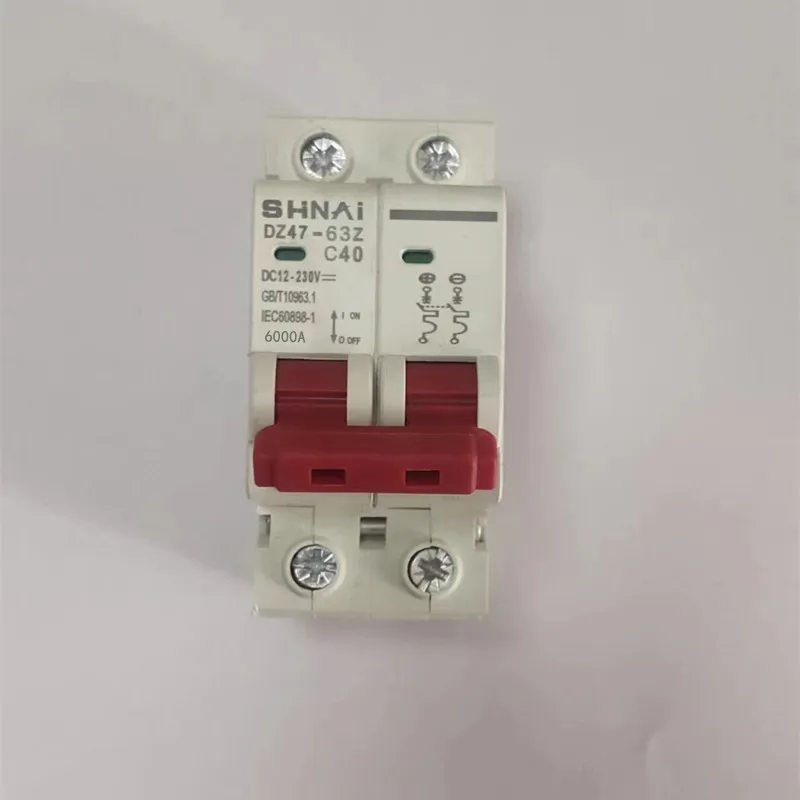 2P DC 1000V Solar Mini Circuit Breaker 6A/10A/16A/20A/25A/32A/40A/50A/63A DC MCB for PV System