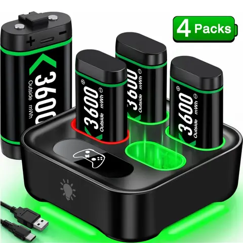 Batteria ricaricabile per controller Xbox One Batteria 4 x 3600 mWh per accessori di ricarica Xbox One/Xbox Series X/S ﻿