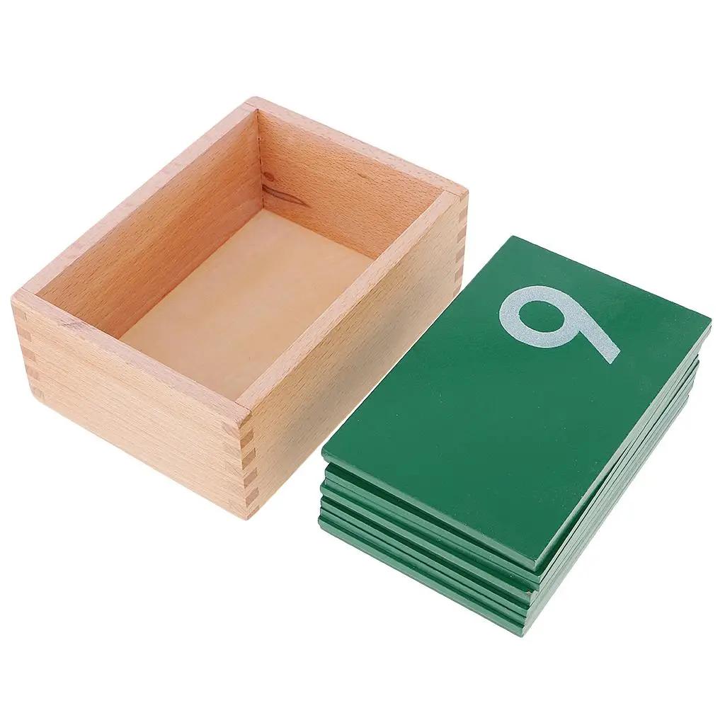 Material de matemáticas de madera para niños, tablero de números, juguete de matemáticas, 0-9