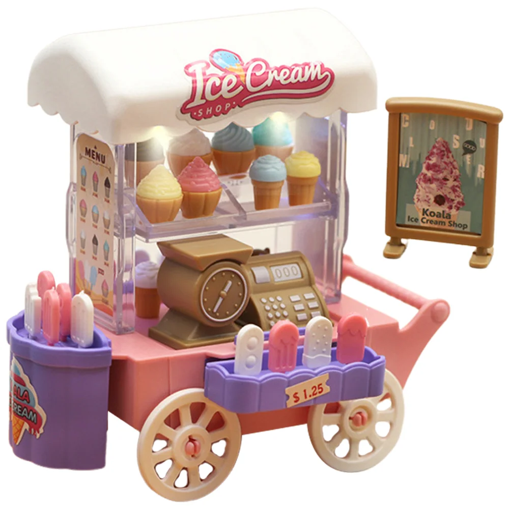 1 Set of Ice Cream Truck Ice Cream Treats Pretend Play Food Accessories for Toddler Girls Boys interactive ice cream truck