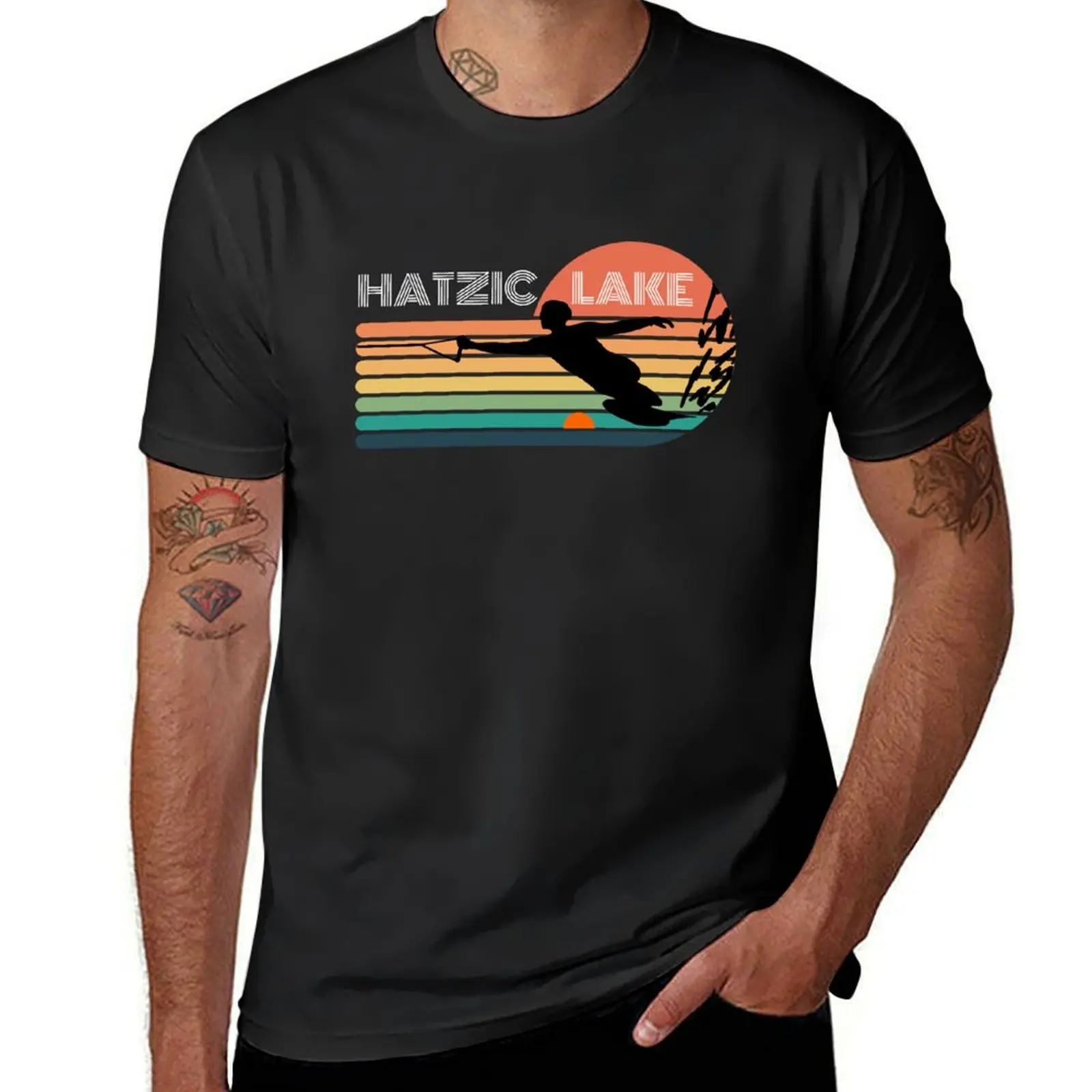 Hatzic Lake Water Ski Slalom Skier T-Shirt oversizeds kawaii clothes tees plain mens cotton t shirts