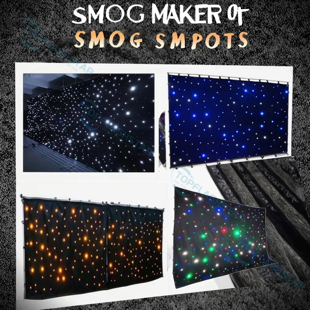 Cstom LED Star Curtain Fireproof Stage LED Backdrop Star Cloth Starry Sky Curtain DMX512 Control Wedding Stage Backdrop