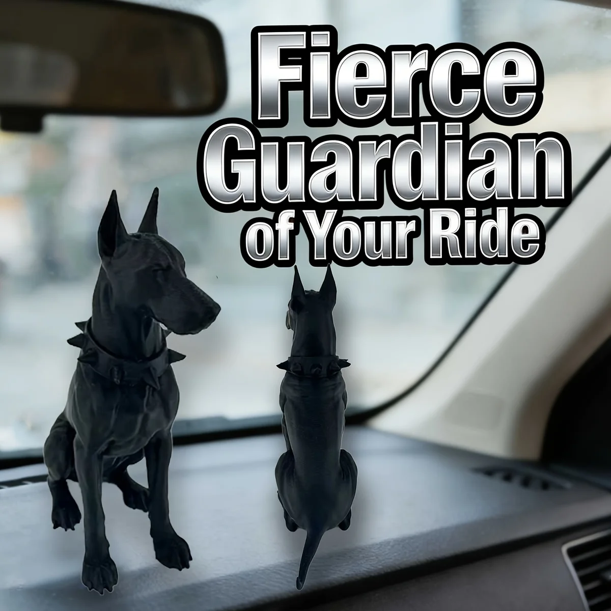 3D Printed Realistic Doberman Small Dog Statue PLA Black Figurine for Desk Decor Home Accent Mini Car Dashboard Ornament Gifts