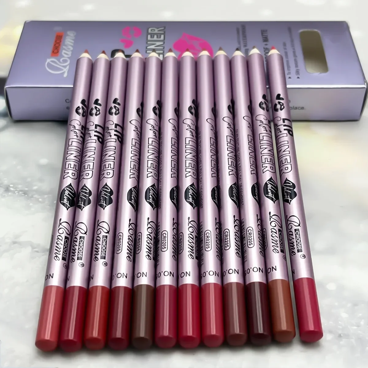 12 colori Lip Liner Suit opaco impermeabile non sbava rossetto nudo penna gancio per trucco sexy rossetto rosso matita per trucco a lunga durata