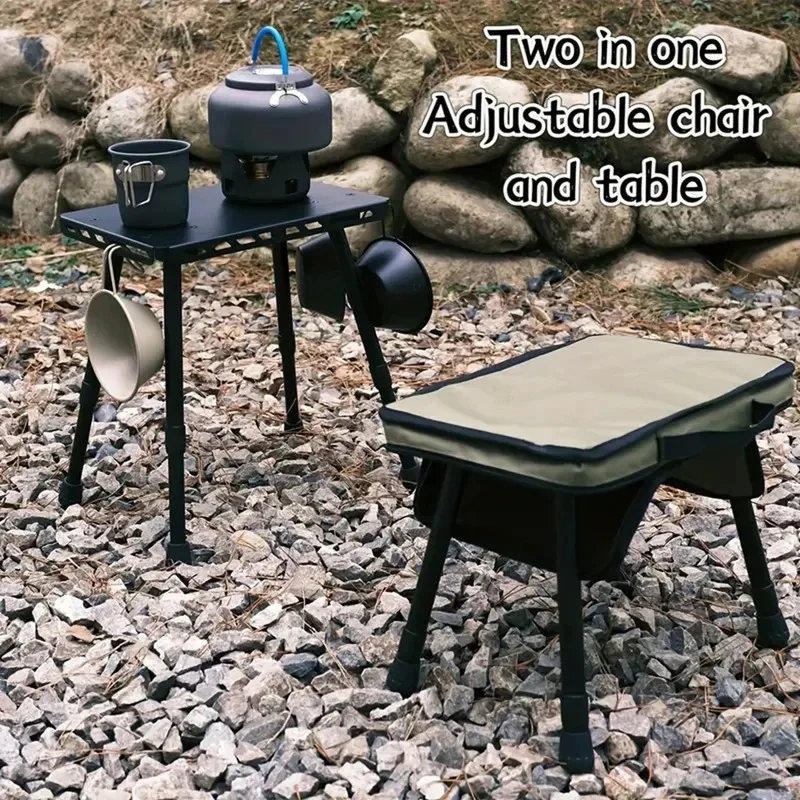 

Уличный стол и стул 2-в-1, подъемный портативный стул-трансформер для рыбалки и кемпинга