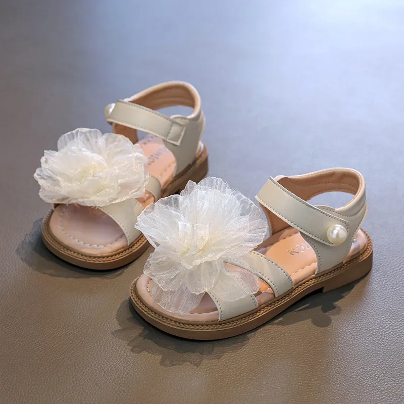 

Children's Sandals 2025 Summer New Fashion Flower Girl's Princess Sandals Soft Bottom Anti Slip Baby Kid's Casual Beach Shoes