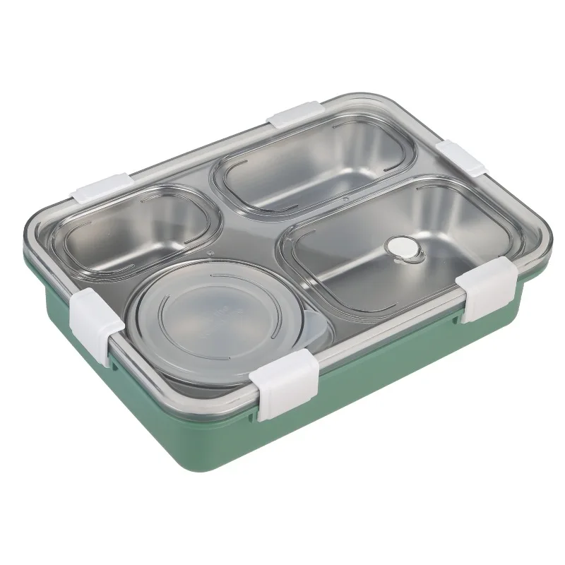 Stainless Steel Double-layer Lnsulated Lunch Box Sealed Divided Bento Box For Students Office Workers Household Preservation Box