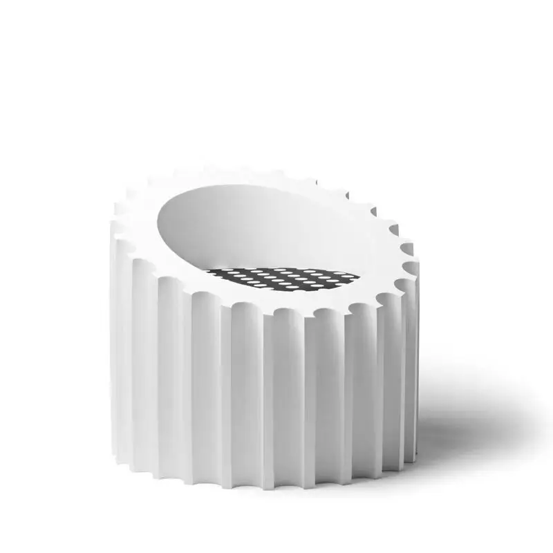 Creative Designer Sculpture White Roman Column Lounge Chair Low Stool Coffee Table Combination Modern Simple Lounge Chair