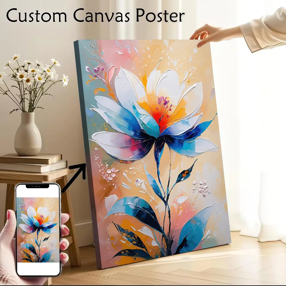 Abstract Floral Painting Canvas Wall Arts Poster Customizable Pictures Printing for Room Decorative Picture Home Decor Luxury