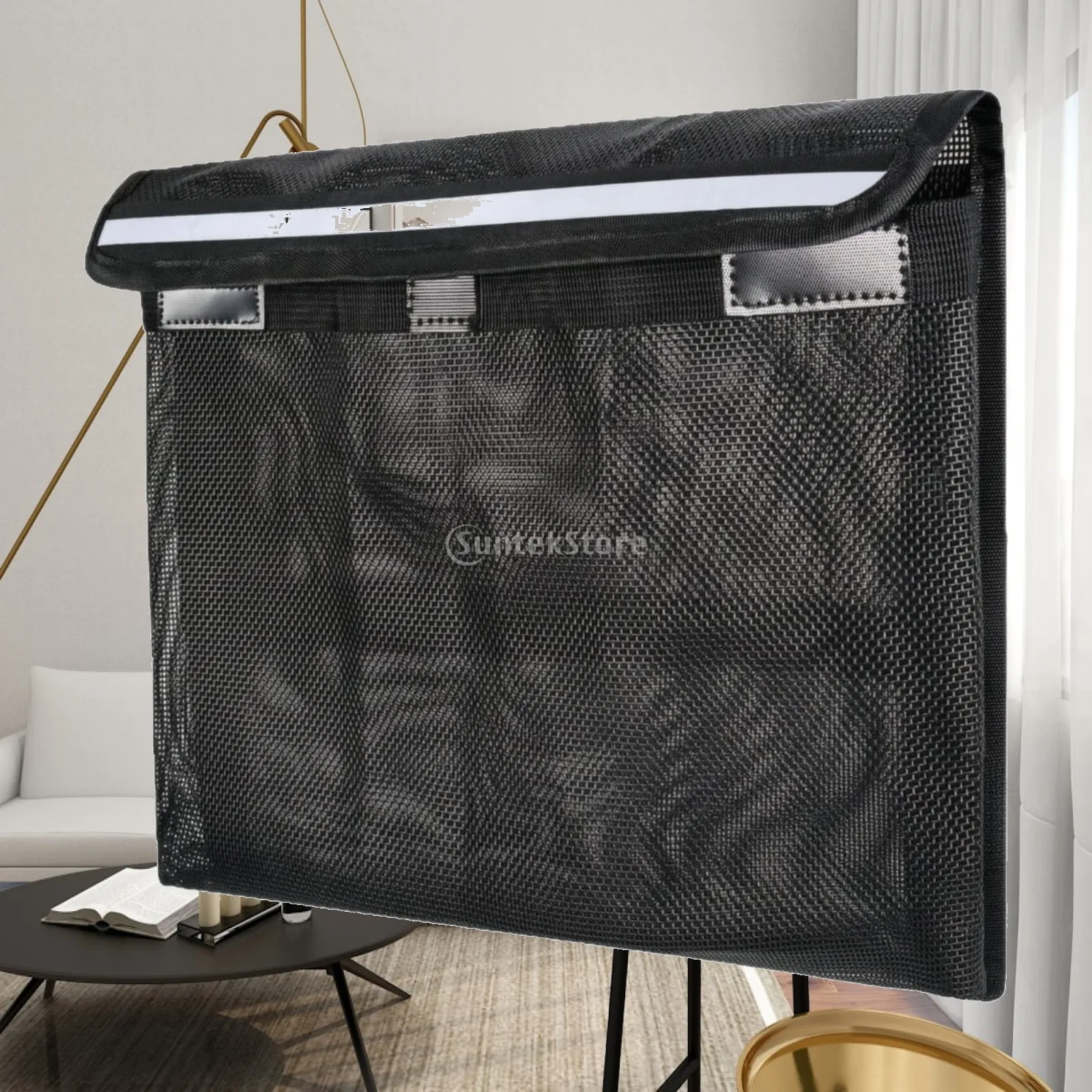 Storage Net for Boat Accessories Black Mesh Fabric Pouch with Flap Organizer for Yacht Gear