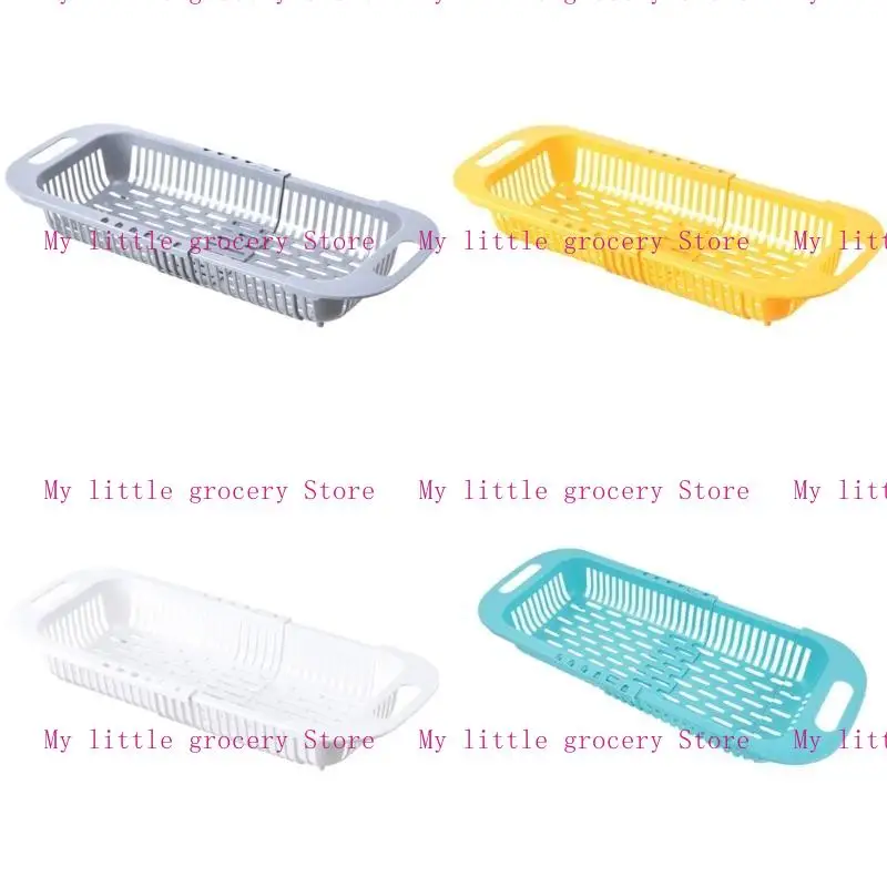 D5BD Multipurpose Dish Drainers Telescopic Drain Basket Expandable Collapsible Dish Drying Rack Over Sink Organizers