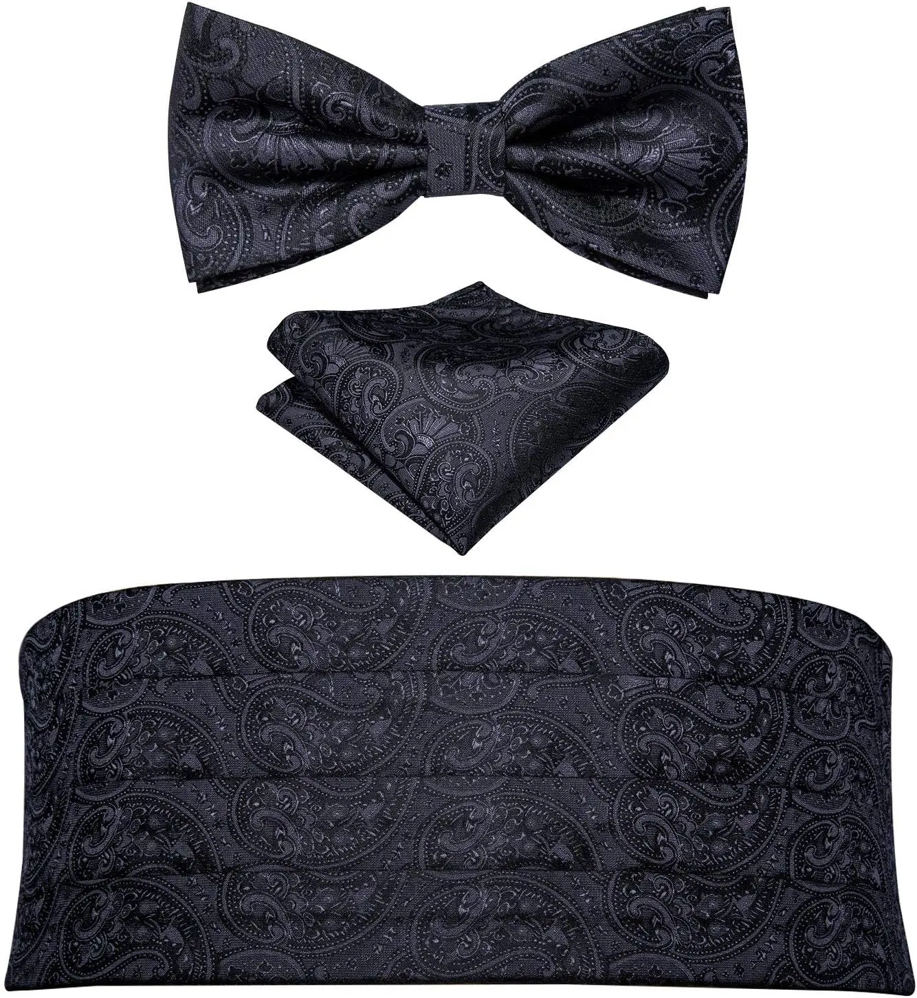 

Men Silk Paisley Cummerbund & Bowtie Set for Tuxedo