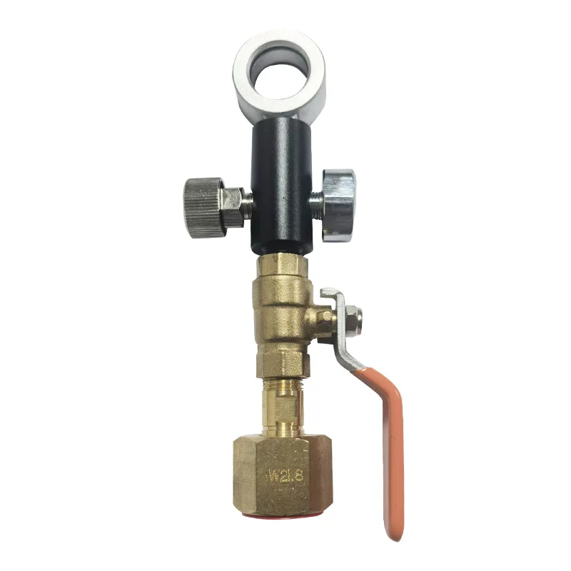 Soda bottle inflatable connector with pressure gauge large to small