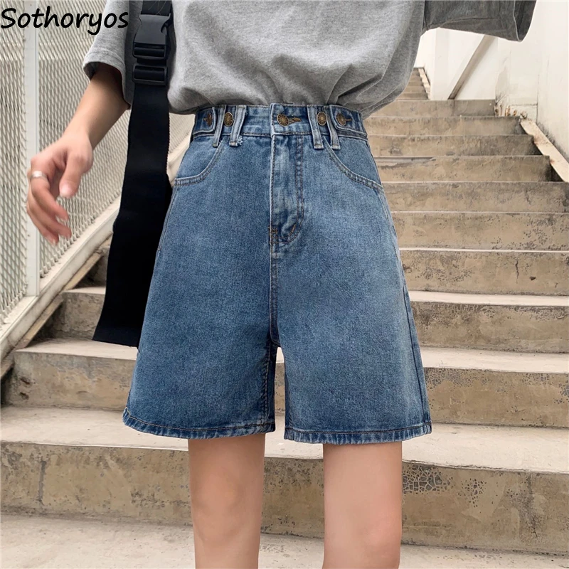 夏のデニムショートパンツ レディース ゆったり カジュアル ハイウエスト 個性的 ストリートウェア オールマッチ ヴィンテージ カレッジガールズ ウォッシュド 韓国ファッション