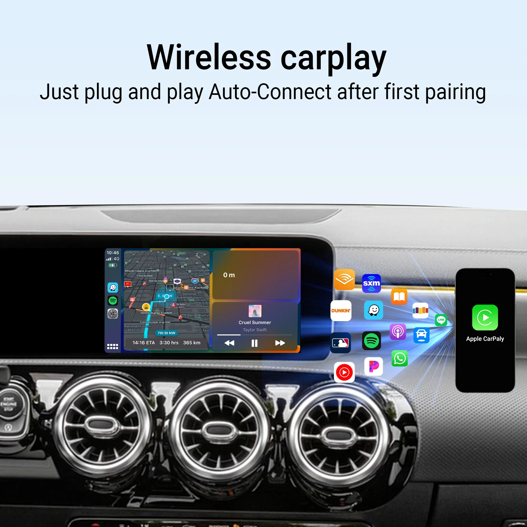 OTTOCAST Wired To Wireless CarPlay Adapter U2 Air PRO CarPlay Car Accessories for Hyundai Ioniq Skoda VW Nissan Ford Volvo