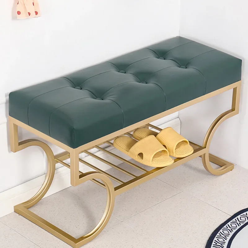 High Appearance Light Luxury Shoe Stool - Multi-Functional with Storage, Doorway and Shoe Fitting Areas, Elegant Design