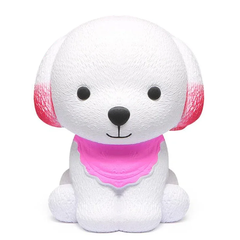 New Kawaii Cute Scarf Dog Soft Bouncing Slow Rebound Decompression Toy Squeeze Toy Slow Rise Children's Decompression Toys