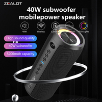 Zealot S51 Pro 40W Outdoor Portable Wireless Speaker,RGB Light Wireless Hifi Sound quality, Bass Boost，5200mAh Battery.