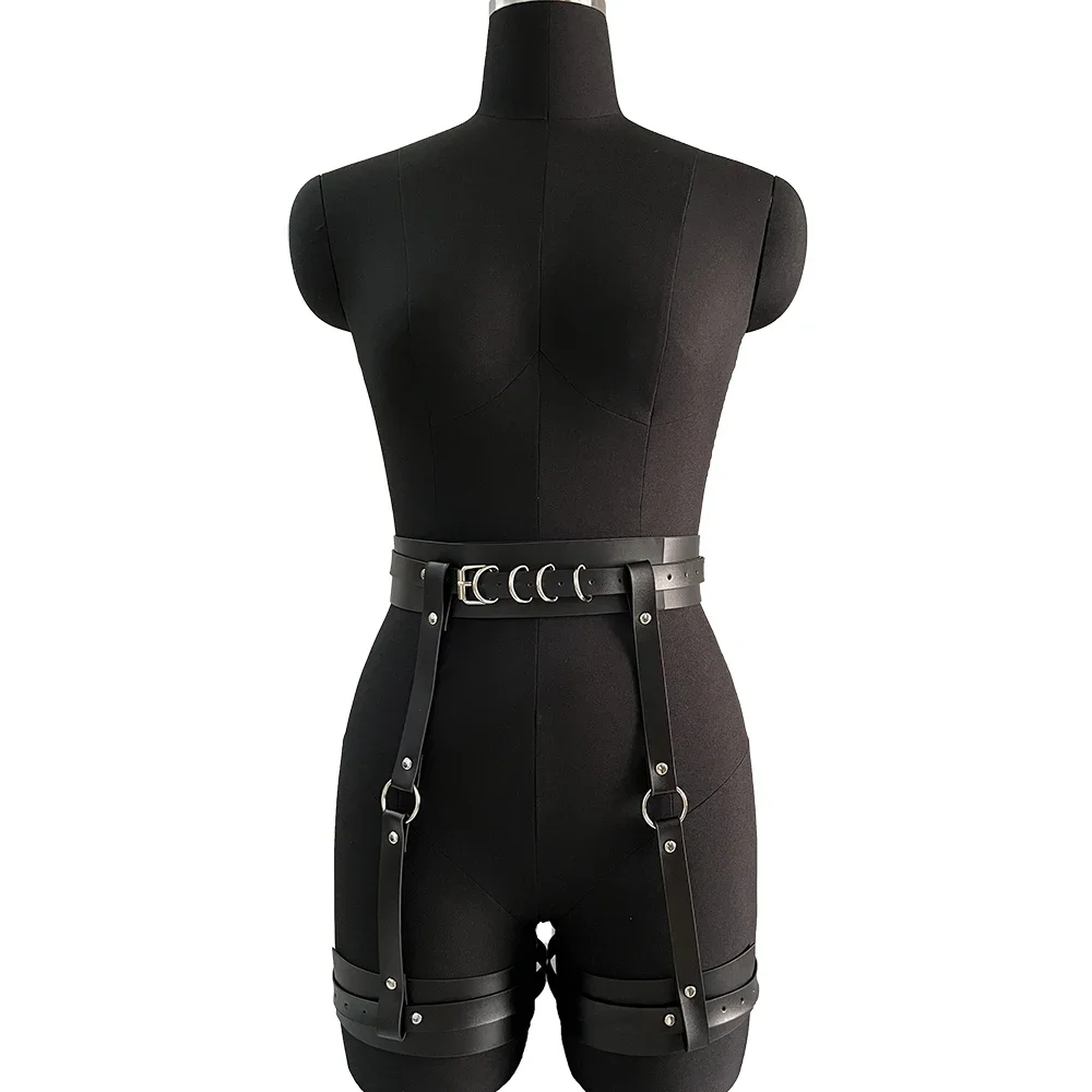 Sexy Garter Belt Harness Bondage Women Leather Lingerie Thigh Garter Stockings Woman Straps Gothic Belt BDSM Fetish Clothing