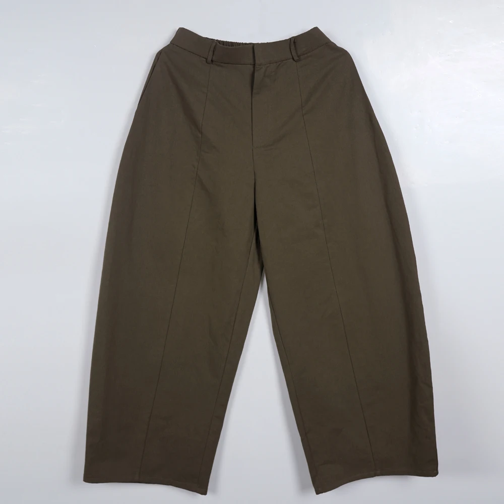 2026 Herbst Damen High-Waist Vertikale Naht Ballonhose Lose Weite Hose mit Knopf- und Reißverschluss Modische Streetwear Pendlerhose – Detail 14